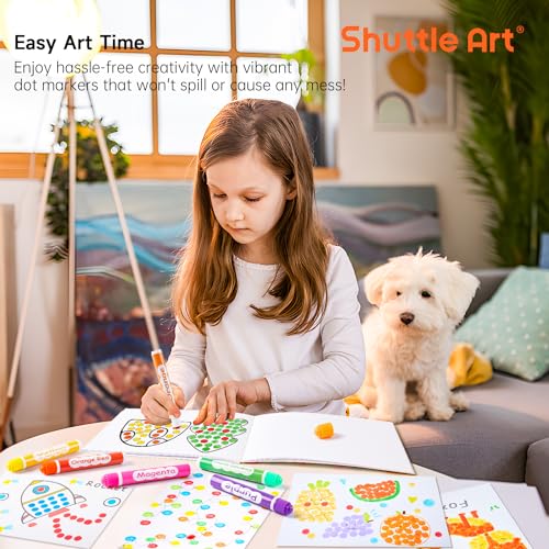 Shuttle Art Dot Markers, 15 Colors Washable Markers for Toddlers,Bingo Daubers Supplies Kids Preschool Children, Non Toxic Water-Based