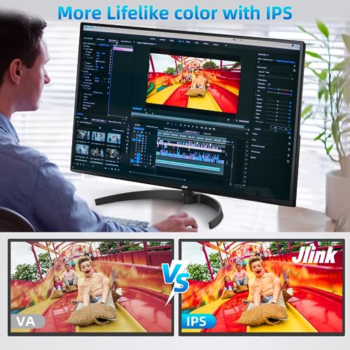 Jlink 2K Computer Monitor 32 Inch Monitor, IPS 1440P Monitor with Ultra-Thin Bezel, 104% sRGB Widescreen QHD AMD Display, Freesync and G-sync, HDMI VGA Mini DP+DP 3.5mm AUX Port, HDR Low Blue Light