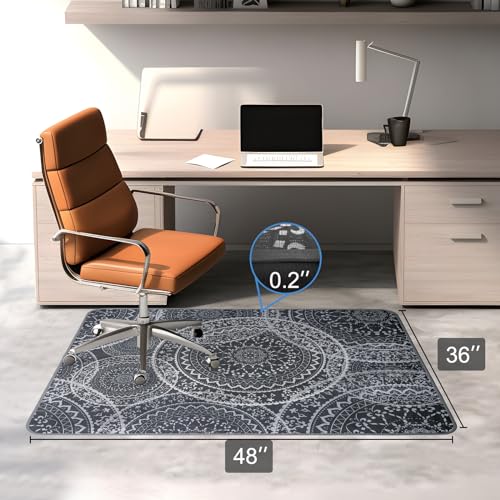 AiBOB Chair Mat for Carpeted Floors, Premium Quality Hard Material, Office Floor Mats for Computer Desk on Carpet, Easy Gride for Chairs, 36x48 Grey