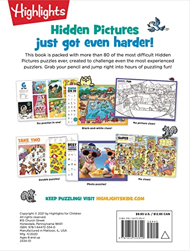 The Hardest Hidden Pictures Book Ever: 1500+ Tough Hidden Objects to Find, Extra Tricky Seek-and-Find Activity Book, Kids Puzzle Book for Super Solvers (Highlights Hidden Pictures)