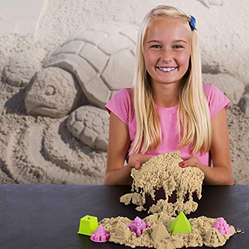 NATIONAL GEOGRAPHIC 6 Lb. Play Sand Combo Pack - 2 Lbs. Each of Blue, Purple and Natural Sand with Castle Molds - A Fun No Mess Sensory Activity, Kids Fake Sand Play Set (Amazon Exclusive)