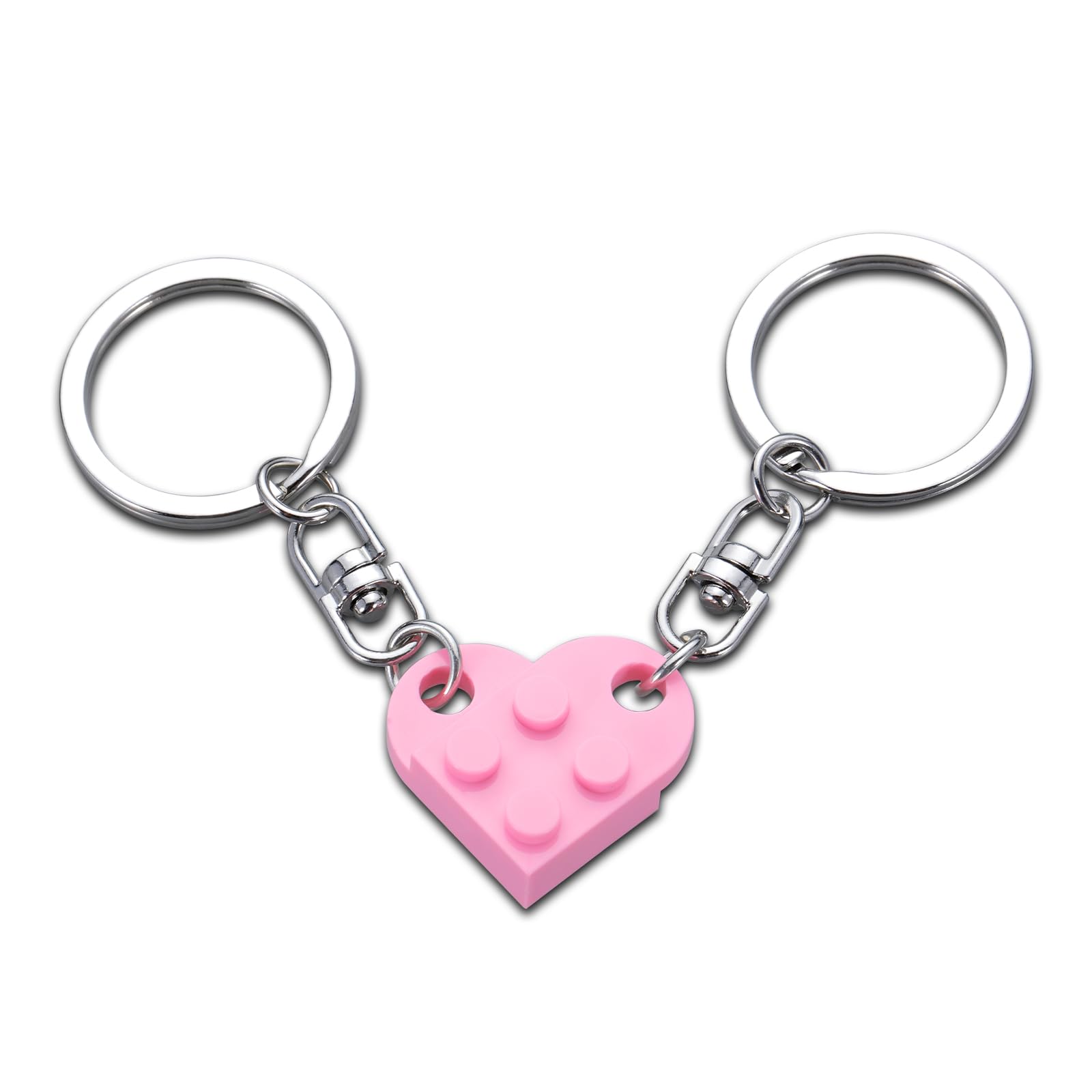 VANLOVEMAC Couples Matching Stuff Gifts for Girlfriend Boyfriend Cute Gifts for Women Friends Sister Christmas Valentines Day Birthday Gifts for Him Her Teen Girls Pink Heart Brick Keychain