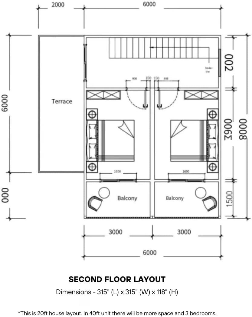 Double Story House 2024 Tiny House, Foldable Tiny Home with Well Equipped Bathroom & Kitchen, Portable, Cabin Prefab Space 20 FT, Tiny House to Live in, Modular Homes, Container House, Mobile House