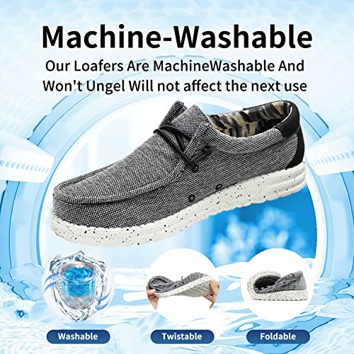Men's Slip-on Loafers Casual Shoes Lightweight Comfortable Soft Sole Boat Shoes US 7