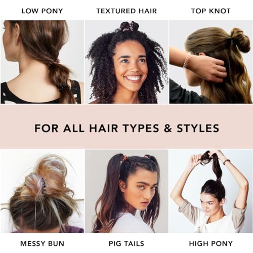 Kitsch Spiral Hair Ties for Women - Coil Hair Ties for Thick Hair, No Crease Hair Tie, Spiral Hair Ties No Damage, Hair Coils & Phone Cord Hair Ties for Thin Hair, Hair Ties Spiral, 8pcs (Transparent)