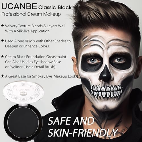 UCANBE White Pressed Setting Powder for Special Effects & Halloween Makeup, Translucent Matte Finishing Powder, Baking White Face Powder for Long Lasting Coverage, Portable Compact