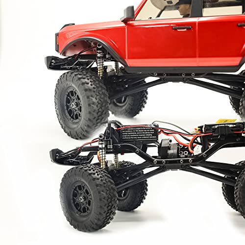 TREAL SCX24 Shocks 43mm Tele Shock Absorber Vibration Damper (4) for 1/24 RC Crawler Car Axial SCX24 Bronco Gladiator C10 Deadbolt Upgrades Parts Accessories (Black)