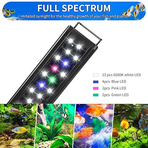 AQUANEAT LED Aquarium Light Full Spectrum for 12 Inch to 16 Inch Fish Tank Light Fresh Water