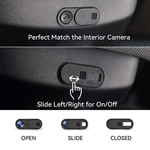 Vliigts Webcam Cover Slide for Tesla Model 3 Y X S Interior Cabin Camera; Ultra-Thin Camera Blocker Protector to Protect Privacy