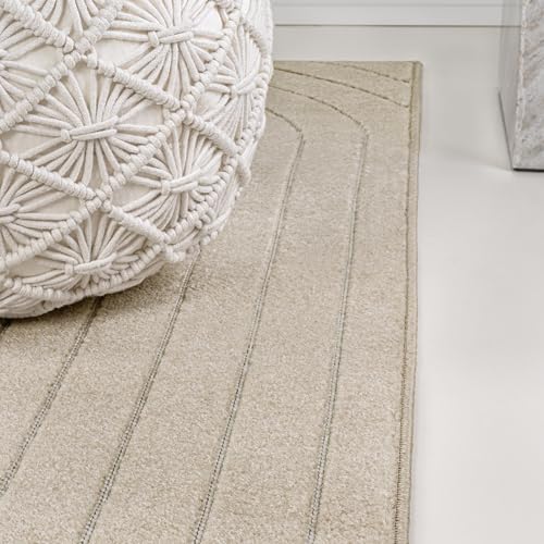 JONATHAN Y Odense High-Low Angle Ivory/Cream 9' Round Indoor/Outdoor Area Rug, Pet Friendly, Non-Shedding, Stain Resistant, Easy-Cleaning for Backyard, Patio, Porch (SCN101A-9R)
