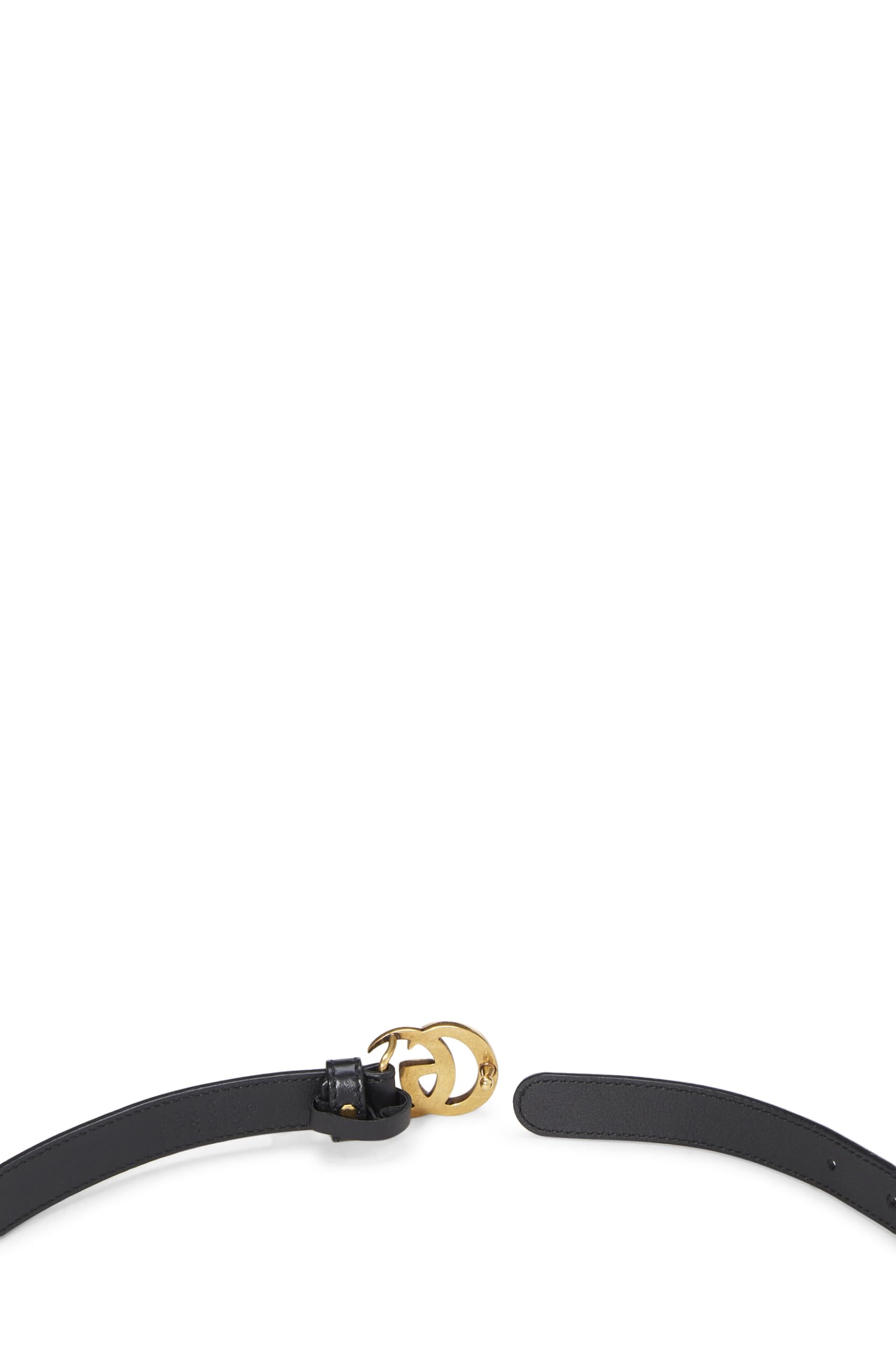 Gucci, Pre-Loved Black Leather GG Marmont Belt, Black