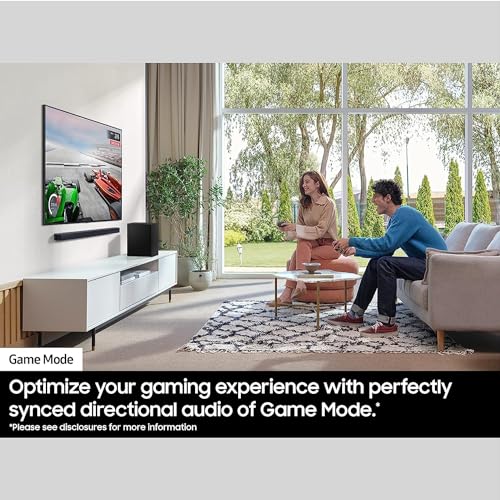 SAMSUNG HW-Q60CC 3.1ch Soundbar with Dolby Audio, Q-Symphony, Adaptive Sound Lite, HDMI eARC, Game Mode, Bluetooth, Tap Sound, Wireless Surround Sound Compatible.