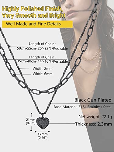 PROSTEEL Stainless Steel Heart Necklace for Women Letter Pendant m Initial Necklace