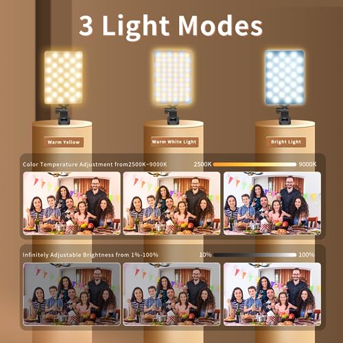 Led Selfie Light,Phone Light wtih Clip,3000mAh Rechargeable Selfie Light, Photo Light with 3 Light Modes, Portable Led Light for Phone,Iphone,Laptop,Pictures,Video Recording,TikTok, Selfie,Live,Vlog