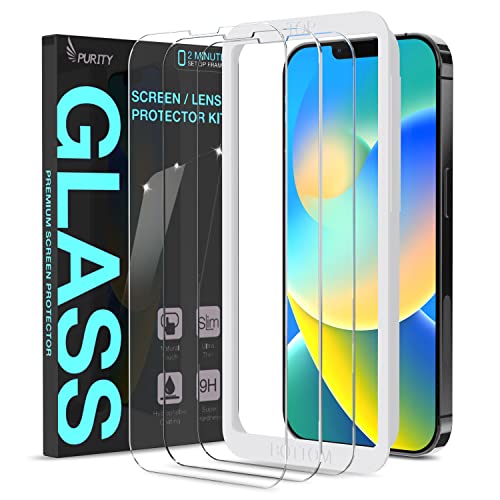 Purity Screen Protector Designed for iPhone 14 Plus 2022 (3 Pack) Tempered Glass Screen Protectors Slim Case Friendly + HD Clarity 9H Hardness Film, 6.7 inch Model 2022