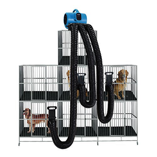 XPOWER X-430TF-MDK 1/3HP Professional Pet Grooming Carbon Dust Free Cage Dryer with Multi Drying Kit & Timer for Quicker Turnaround Time