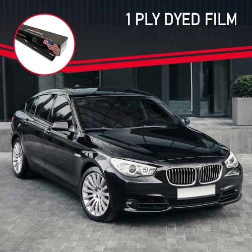 United Window Tint Universal Black 5% VLT 20" in x 100'Ft x3Rolls Standard Dyed 1Ply Film Black Color - Privacy Tint for Car, Home, Blocks UV/IR Rays, Reduce Heat & Glare (3Rolls of 5% 20Inch)