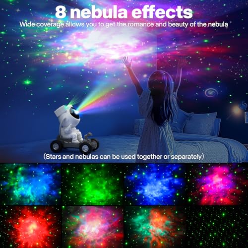 Astronaut Star Galaxy Projector Light 2.0 with Timer, 8 HD Nebula Effects,360° Adjustable Space Buddy Planetarium Projector Night Light for Bedroom