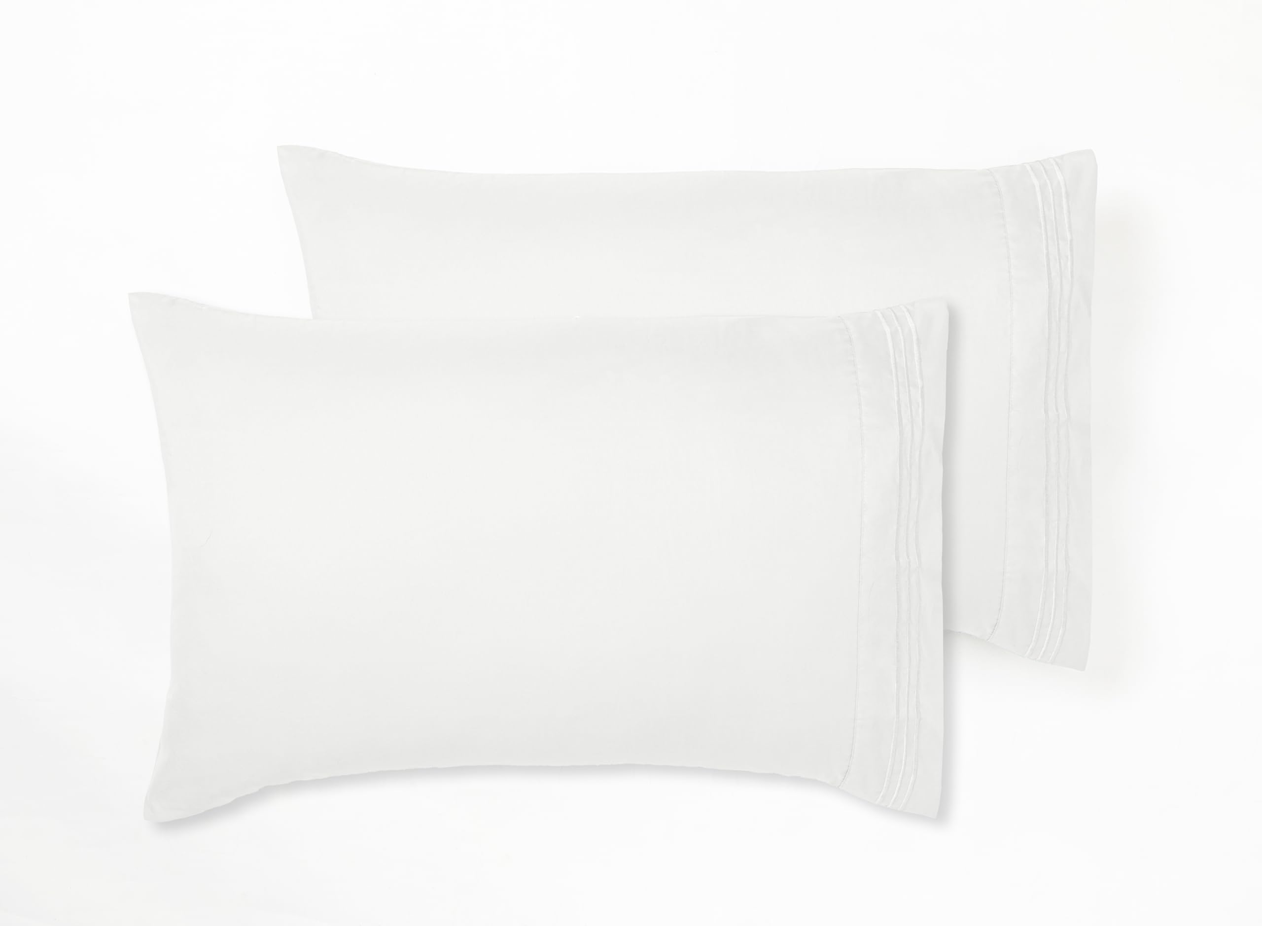 Waepic Pillowcase-20 X 30 Inches Queen Size-2 Pack-Shrinkage and Fade Resistant-100% Microfiber Pillow Cases (Queen, White)