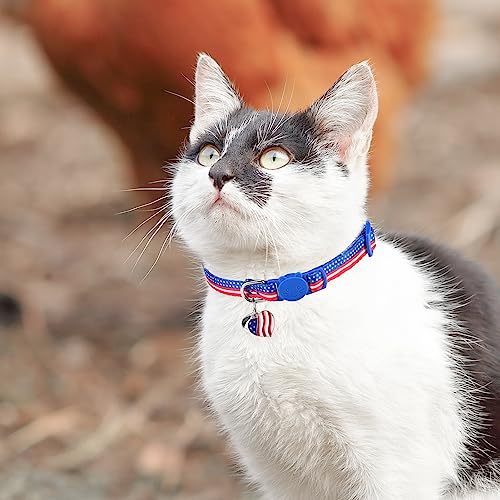 SCENEREAL Birthday Cat Collars Breakaway with Bells, 3 Pack Adjustable Cat Collars for Boy and Girl, Cute Cat Collar for Kitten Cats, Birthday Collar with Cake and Donut Jewelry
