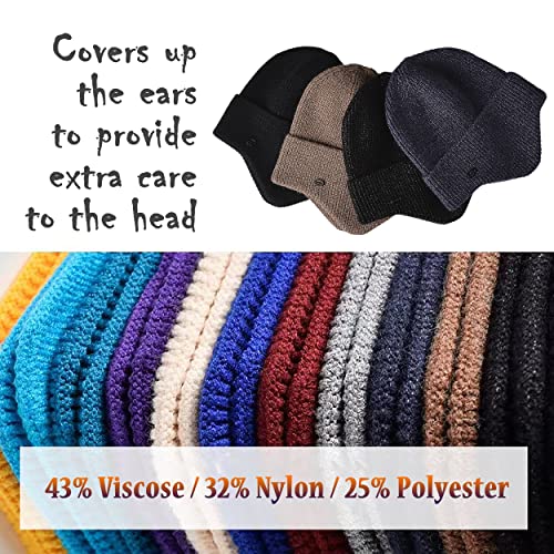 HiRui Knit Beanie Winter Hats Ear Covers for Men Women Kids-Warm Daily Headwear (Beige)