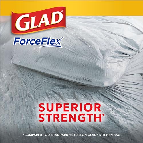 Glad Trash Bags, ForceFlex Tall Kitchen Drawstring Garbage Bags, 13 Gal, Fresh Clean Scent with Febreze, 110 Ct