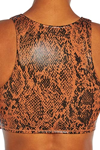 Zobha Women's Taylor Longline Medium Impact Sports Bra, Copper Snake
