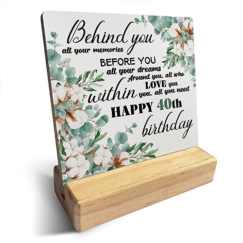 80th Birthday Decorations, Desk Decor, Butterfly Wood Sign, Plaque with Wooden Stand for Home Bedroom Table Centerpiece Shelf Living Room, Gifts for 80 Year Old Woman Man Birthday