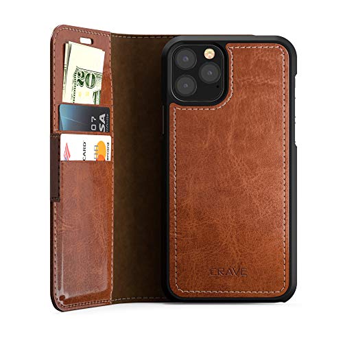 iPhone XR Leather Wallet Case, Crave Vegan Leather Guard Removable Case for Apple iPhone XR (6.1 Inch) - Black