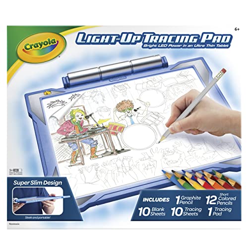 Crayola Light Up Tracing Pad - Blue, Tracing Light Box for Kids, Drawing Pad, Toys for Kids, Holiday Gift for Boys & Girls, Ages 6, 7, 8