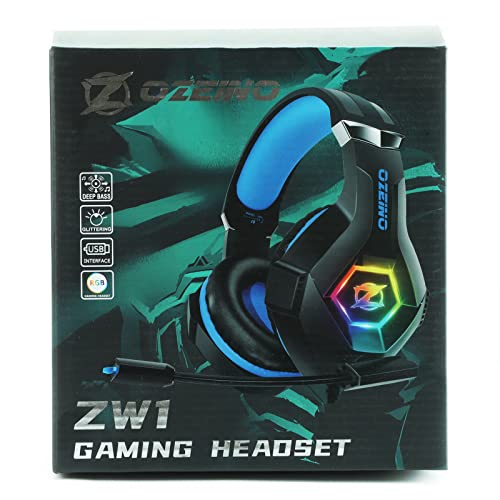 Ozeino Gaming Headset for Ps5, Ps4, PC with 7.1 Surround Sound, Gaming Headphones with Noise Cancelling Flexible Mic RGB Light Memory Earmuffs for Xbox Series X/S, PC, Mac, Laptop, Phone