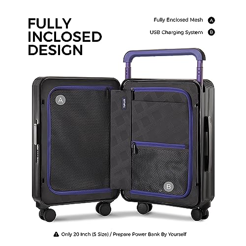 TUPLUS Suitcase ABS Hard Shell Luggage with 4 Spinner Wheels Hold Check in Travel Case with TSA Lock, Balance Series