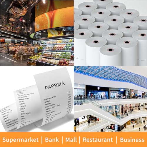 2 1/4'' x 85' Thermal Receipt Paper 10 Rolls, PAPRMA POS Paper Cash Register Paper Rolls, Thermal Paper for Square Terminal Credit Card Machine Verifone VX510 VX570 FD50 T4220