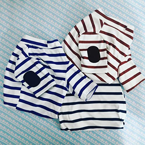 Pack of 2 Cute Doggie Embroidery Dog Coat Turtleneck Stretchy Dog Sweater Super Soft Dog Cold Weather Coat for Cats Dogs (X-Small, Blue+Yellow)