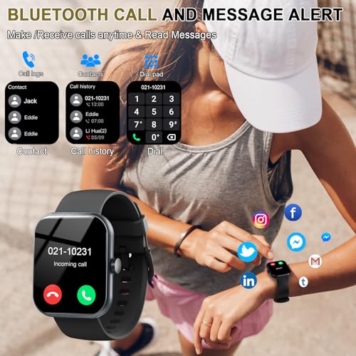 Smart Watch (Answer/Make Calls), 1.96" HD Screen SmartWatch for Men Women 113+ Sport Modes, Fitness Activity Tracker Heart Rate/Sleep Monitor/Pedometer, IP68 Waterproof, Smart Watches for Android iOS