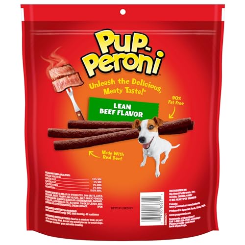 Pup-Peroni Dog Treats, Lean Beef Flavor, 22.5 Ounce, Made with Real Beef, 90% Fat Free, No Red 40 or Fillers