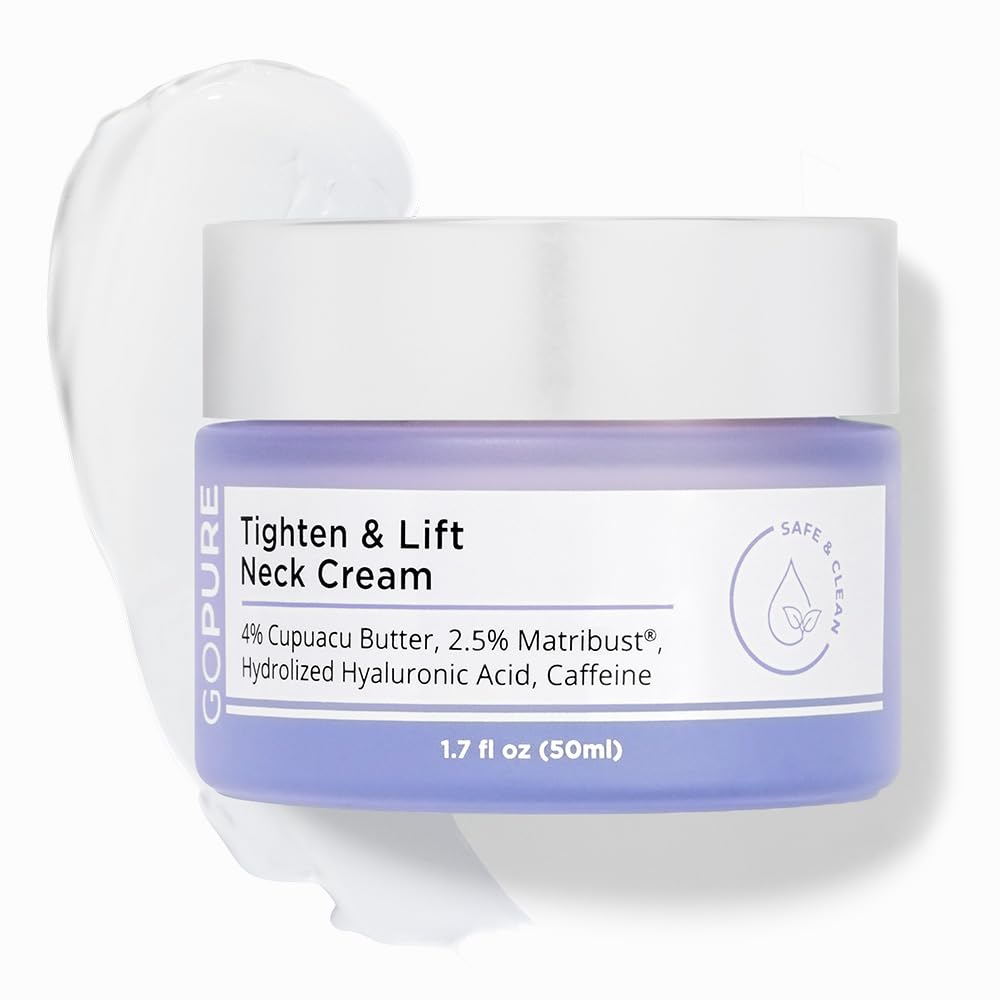goPure Neck Firming Cream - Anti-Aging Neck Cream for Tightening and Wrinkles for an Even Skin Tone and Neck Lift - With Pro-Active Firming Complex, 1.7 oz