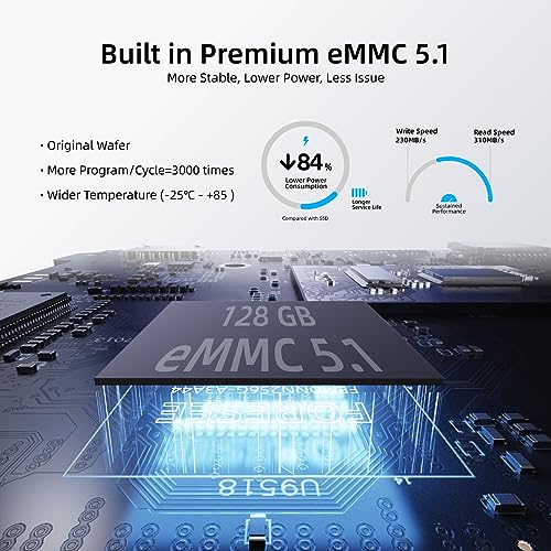 MeLE Quieter3C Fanless Mini PC, Win 11 Pro, Intel Celeron N5105, 8GB RAM, 128GB ROM, Full-Function USB-C, WiFi 5, Triple Display, Slim Desktop PC on Industrial, Home, Office