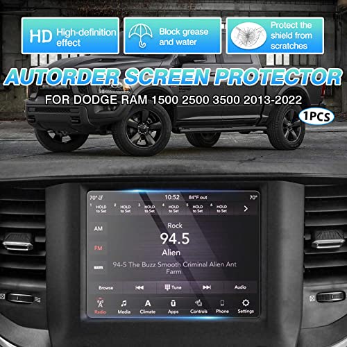 Autorder Custom Fit for Screen Protector 2013-2020 2021 2022 Dodge Ram 1500 2500 3500 Accessories Tempered Glass 9H Navigation Display Touchscreen Protective Film(8.4-Inch)