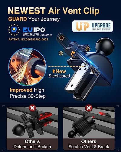 VANMASS 2024 Upgrade [Top Military-Grade] Car Phone Holder, [Newest & Strongest Suction] Cell Phone Car Mount Windshield Dashboard Vent Truck Stand Cradle for iPhone 15 Pro Max 14 13 12 Android