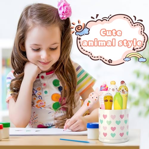 Pipigaty Kawaii Pens Squishies 10pk, gel ink Animals Fun Stationary, Great for Stress Relief, Cute Sponge Pens Set for Students With 20 Refills for Kids Students School Office