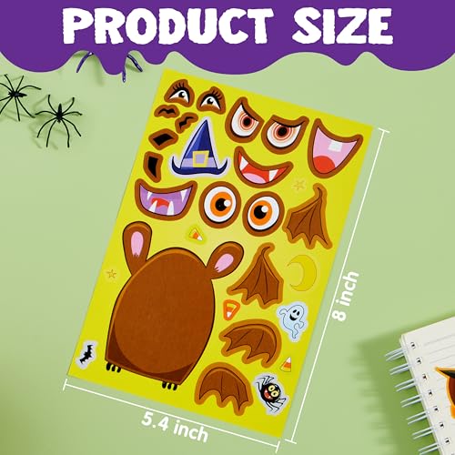 JOYIN 36 Pcs Halloween Make a Face Stickers for Kids, Halloween Crafts Party Supplies, Halloween Party Favor, Funny Stickers with 9 Designs, Halloween Games Classroom Art Activities Goodies Treats