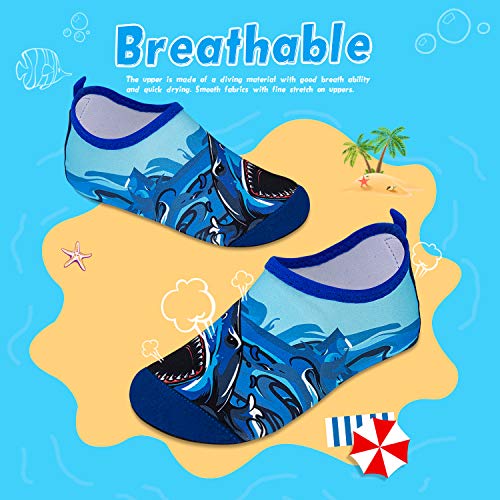 WateLves Kids Water Shoes Girls Boys Toddler Indoor House Slippers Barefoot Non-Slip First Walking Home Socks Shoes (Woven/Black, 34/35)