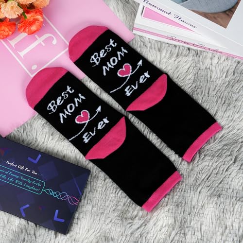 Mothers Day Socks Gifts for Her, Birthday Gifts for Women, Funny Mom Gifts from Daughter Son Best Mom Ever Socks Gifts