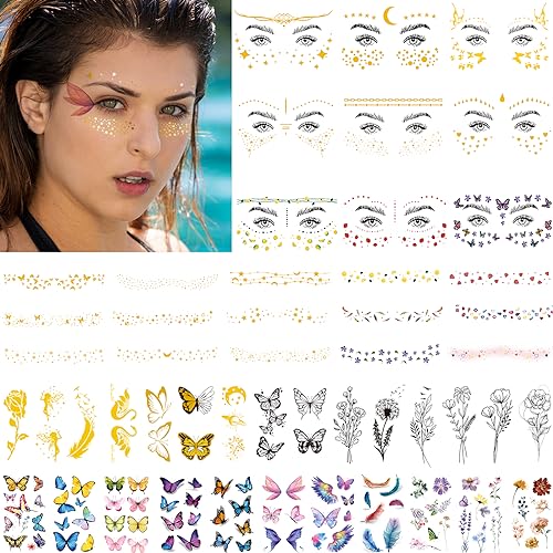 JEEFONNA 72 Sheets Temporary Tattoo for Men Women Adults, Include 12 Sheets Large Black 3D Half Sleeve Temporary Tattoos, Halloween Tattoos Scary Lion Wolf Tiger Skull Skeleton Tattoos Stickers