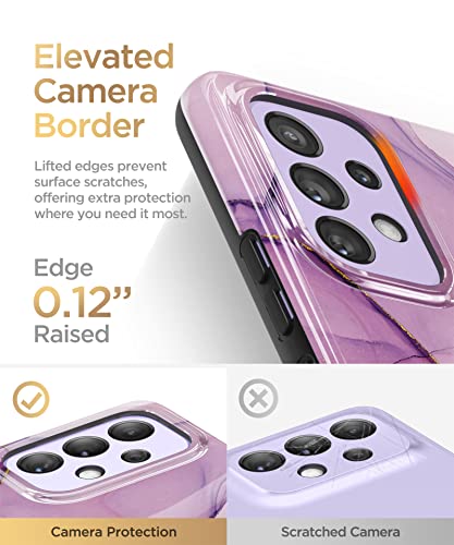 GVIEWIN Case Compatible with Samsung Galaxy A53 5G 6.5-Inch, Mable Slim Soft Flexible TPU Shockproof Glossy Cover Protective Women Girls Stylish Phone Cases 2022 (Romantic Purple)