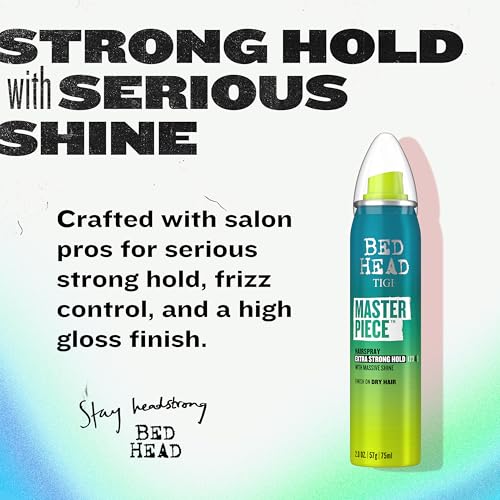 Bead Head by TIGI Masterpiece Shiny Hairspray with Strong Hold - For All Hair Types - Extra Strong Hold & Shiny Finish - Use on Dry Hair - Premium Hair Care Products for Women & Men - 2.0 oz (2 Pack)