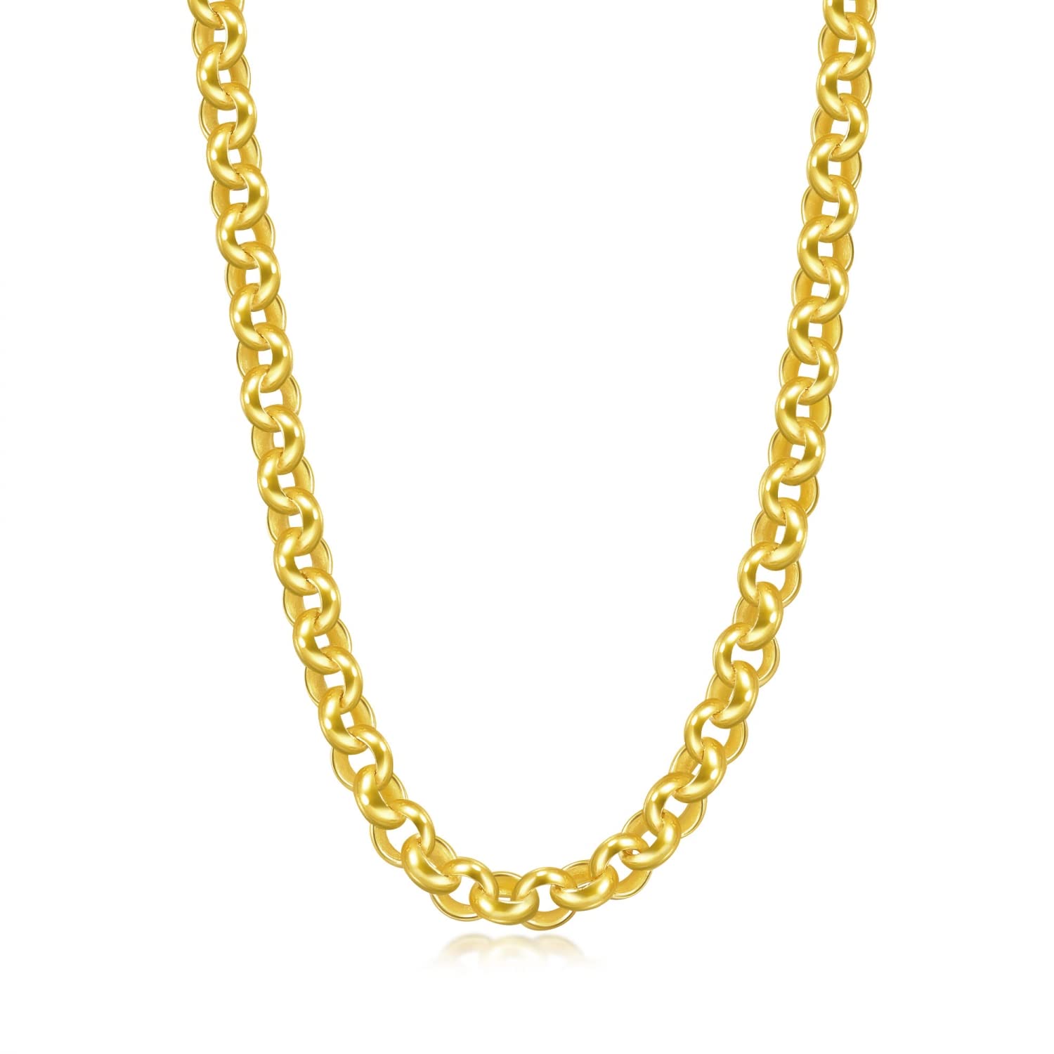 CHOW SANG SANG 999.9 24K Solid Gold Price-by-Weight 20.58g Gold Rolo Chain Belcher Chain Necklace for Women 09461N | 17.7 Inches, (45 CM)