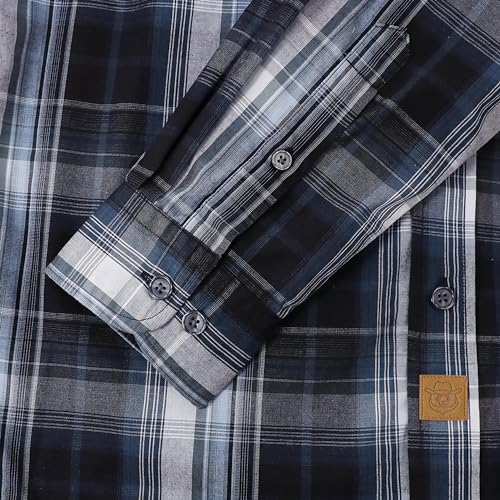 Dubinik®Mens Shirts Long Sleeve Shirts for Men Casual Button Down Vintage Plaid Pocket Soft Mens Button Up Shirts Long Sleeve