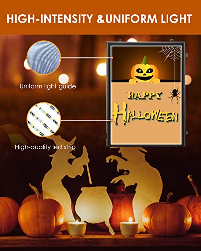 Spolehli Led Poster Frame 16"×24" Snap Frame with Dimmer Switch Illuminated Backlit Movie Poster Frame in Black Adjustable Brightness LED Light Box For Decoration Exhibition Home Theater Advertisement